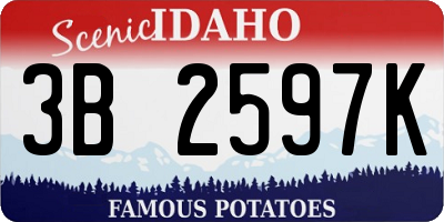 ID license plate 3B2597K