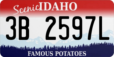 ID license plate 3B2597L