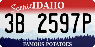 ID license plate 3B2597P