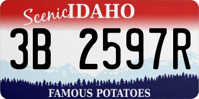 ID license plate 3B2597R