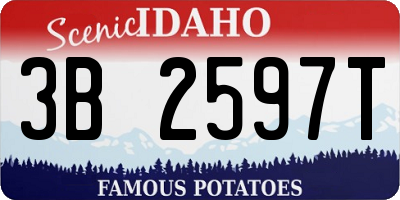 ID license plate 3B2597T