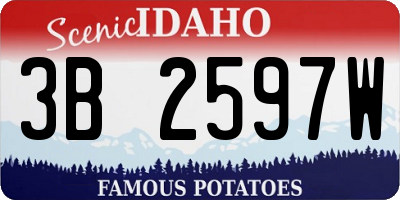 ID license plate 3B2597W