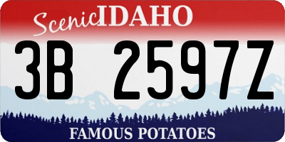 ID license plate 3B2597Z