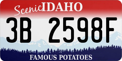 ID license plate 3B2598F