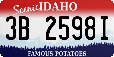 ID license plate 3B2598I