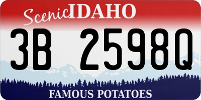 ID license plate 3B2598Q
