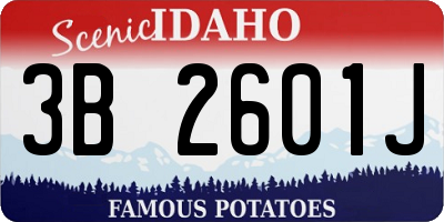 ID license plate 3B2601J
