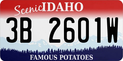 ID license plate 3B2601W