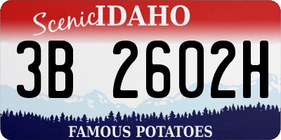 ID license plate 3B2602H