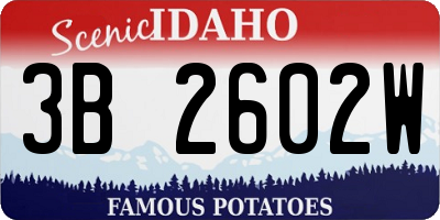 ID license plate 3B2602W
