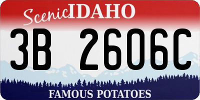 ID license plate 3B2606C