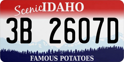 ID license plate 3B2607D