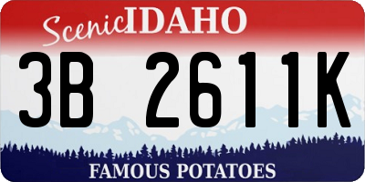 ID license plate 3B2611K