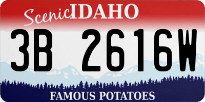 ID license plate 3B2616W