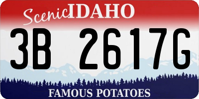 ID license plate 3B2617G