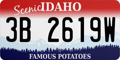 ID license plate 3B2619W