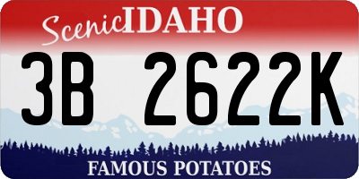 ID license plate 3B2622K