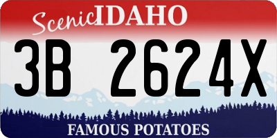 ID license plate 3B2624X