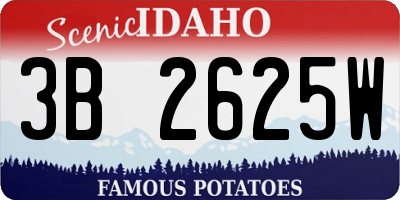 ID license plate 3B2625W