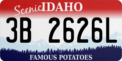 ID license plate 3B2626L