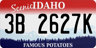 ID license plate 3B2627K
