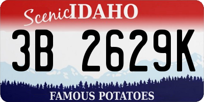 ID license plate 3B2629K