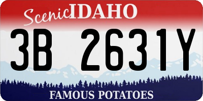 ID license plate 3B2631Y