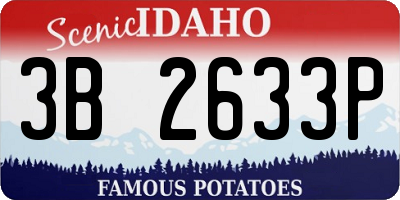 ID license plate 3B2633P