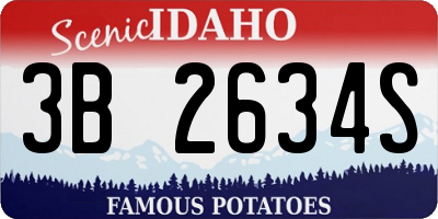 ID license plate 3B2634S