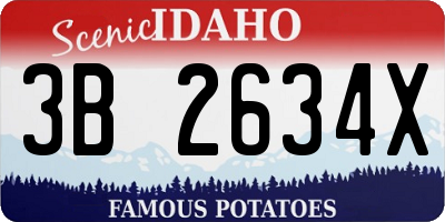 ID license plate 3B2634X