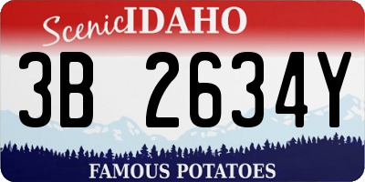 ID license plate 3B2634Y