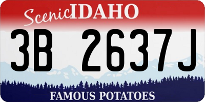 ID license plate 3B2637J