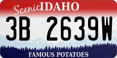 ID license plate 3B2639W