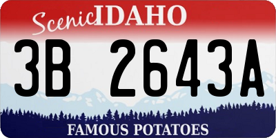 ID license plate 3B2643A