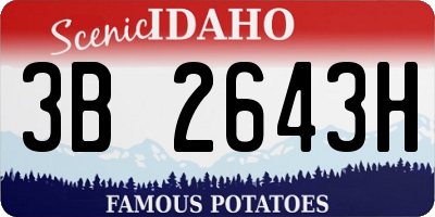 ID license plate 3B2643H