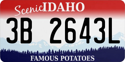 ID license plate 3B2643L