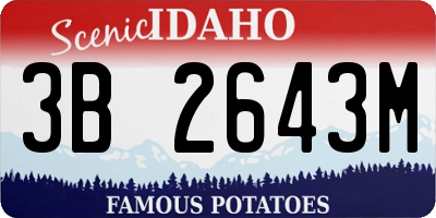 ID license plate 3B2643M
