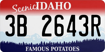 ID license plate 3B2643R