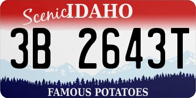 ID license plate 3B2643T