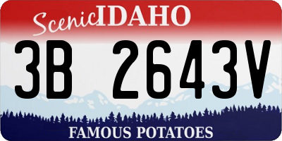 ID license plate 3B2643V