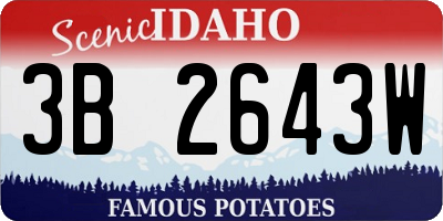 ID license plate 3B2643W