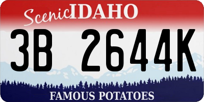 ID license plate 3B2644K