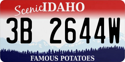 ID license plate 3B2644W