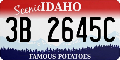 ID license plate 3B2645C