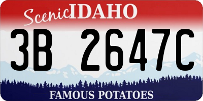 ID license plate 3B2647C