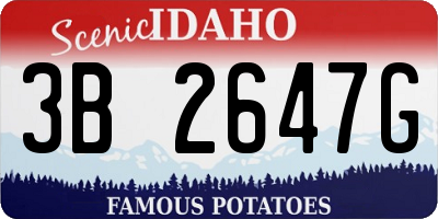 ID license plate 3B2647G