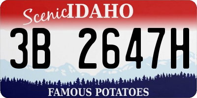 ID license plate 3B2647H