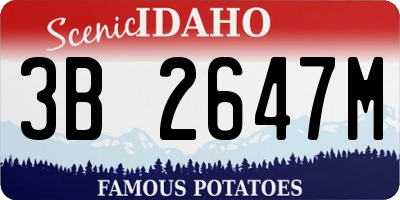 ID license plate 3B2647M