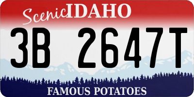 ID license plate 3B2647T