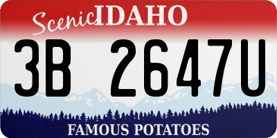 ID license plate 3B2647U